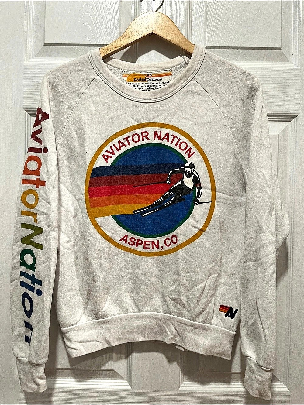 Aviator Nation Aspen Sweatshirt - White Aspen Graphic Sweatshirt White XS